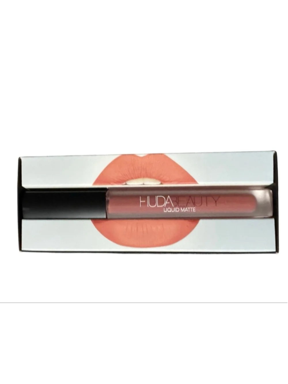 New HUDA BEAUTY Liquid Matte Lipstick in Bombshell nude pink